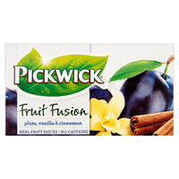 Pickwick Fruit Fusion gyÃ¼mÃ¶lcstea a szilva, a vanÃ­lia Ã©s a fahÃ©j Ã­zÃ©vel