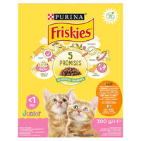 Friskies Junior száraz macskaeledel csirkével, tejjel és hozzáadott zöldségekkel