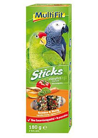 MultiFit Sticks madár eledel papagájoknak zöldség+méz 2x90g