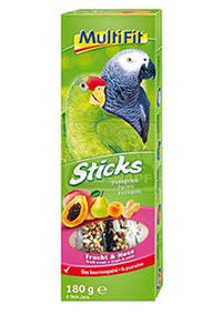 MultiFit Sticks madár eledel papagájoknak gyümölcs+mogyoró 2x90g