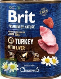 Brit Premium by Nature kutya konzerv junior pulyka& máj