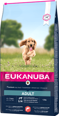 Eukanuba Small&Medium Breeds száraz kutyaeledel adult lazac