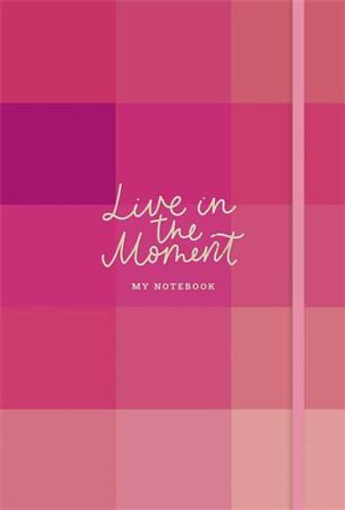 Jegyzetfüzet, A5, vonalas, sima, pontrácsos, 96 lap, keményfedeles, SHKOLYARYK "Live in the moment", vegyes minta