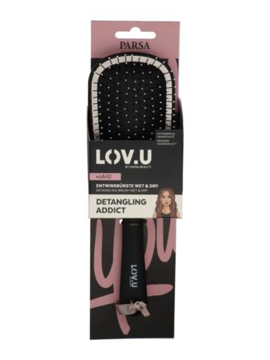 Parsa Beauty Love.U nagy ovális hajkefe /rózsaszín, fekete