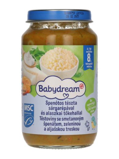 Babydream Bébiétel Tészta Tejszínes-Spenótos Hallal 7 Hónapos Kortól