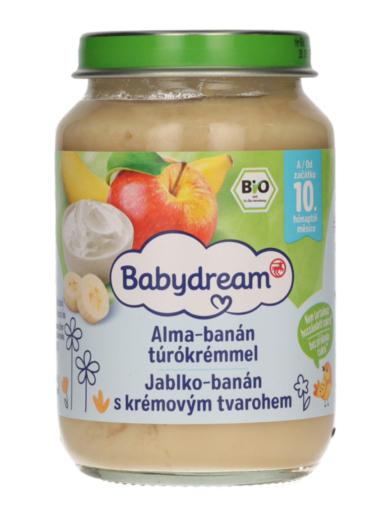 Babydream Bio Bébiétel Alma- Banán Túrókrémmel 9/10 Hónapos Kortól