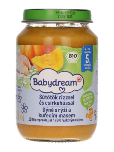 Babydream Bébiétel Sütőtök, Rizs, Csirkehús Ízesítéssel 4H/5 Hónapos kortól