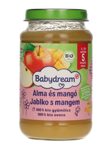 Babydream Bio 100% Gyümölcs Mangó- Alma 4/5 Hónapos Kortól