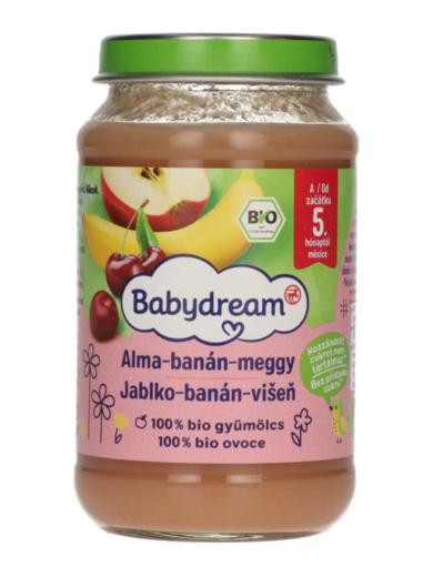Babydream Bio 100% Gyümölcs Alma- Banán- Meggy 4/5 Hónapos Kortól