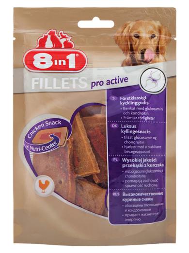 8 in 1 Fillets Pro Active jutalomfalat kutyáknak