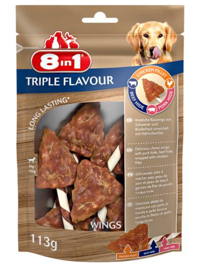 8 in 1 Triple Flavour jutalomfalat kutyáknak, wings