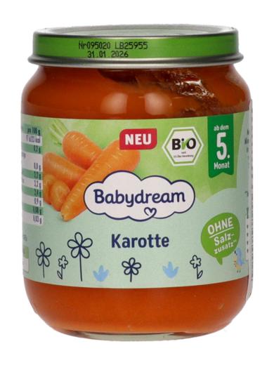 Babydream Bio sárgarépapüré 5 hónapos kortól