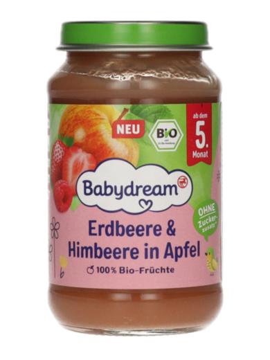 Babydream Bio bébidesszert eperrel, málnával és almával 5 hónapos kortól