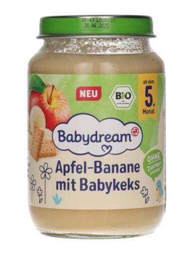 Babydream Bio bébidesszert babakeksszel, almával és banánnal 5 hónapos kortól