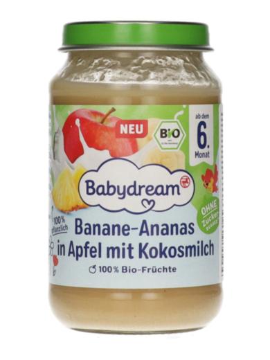 Babydream Bio bébidesszert ananásszal, babánnal és kókusztejjel 6 hónapos kortól