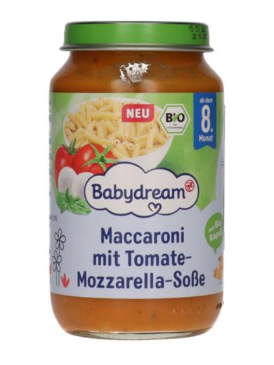 Babydream Bio makaróni tészta paradicsommal és mozzarellával 8 hónapos kortól