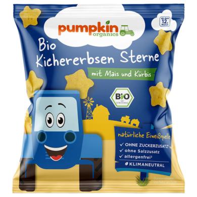 Pumpkin Bio Organics csicseriborsó csillagok kukoricával és sütőtökkel 12 hónapos kortól