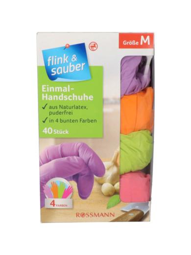 Flink&Saube egyszerhazsnálatos gumikesztyű, színes M