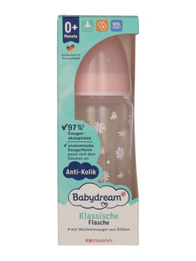 Babydream cumisüveg széles nyakú 0-6 hónapos korig 300 ml