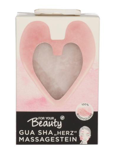 For Your Beauty Gua Sha szívalakú masszázskő rózsakvarcból