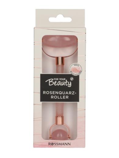 For Your Beauty rózsakvarc arcmasszázs roller 2 oldalú