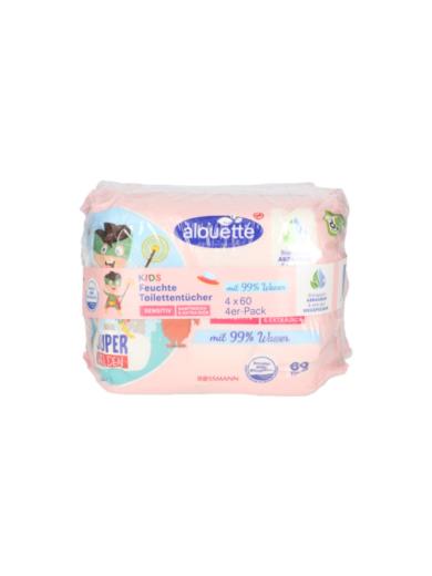 Alouette Kids nedves toalett papír, 99% víz 4x60 db