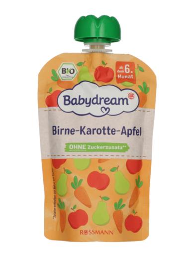 Babydream bio püré alma-körte-répa 6 hónapos kortól
