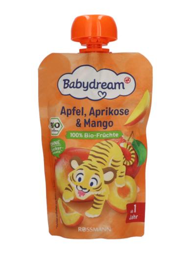 Babydream gyümölcspüré alma-sárgabarack-mangó 1 éves kortól