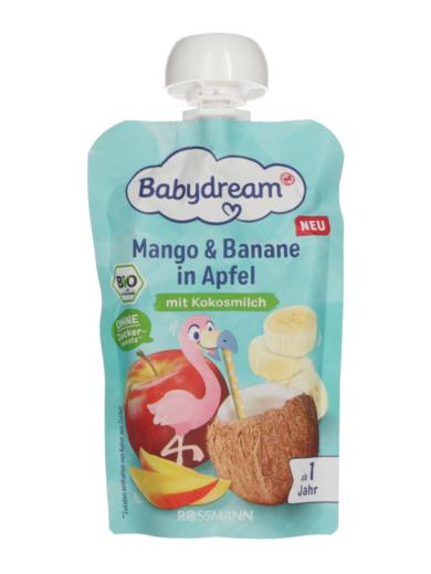 Babydream gyümölcskészítmény alma-banán-kókusztej1 éves kortól