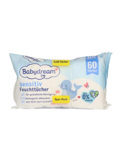Babydream Sensitive törlőkendő (6x60 db)