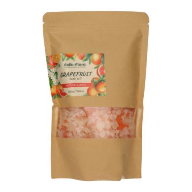 Folk&Flora frissítő és revitalizáló anti-cellulit fürdősó grapefruittal  - 500 g