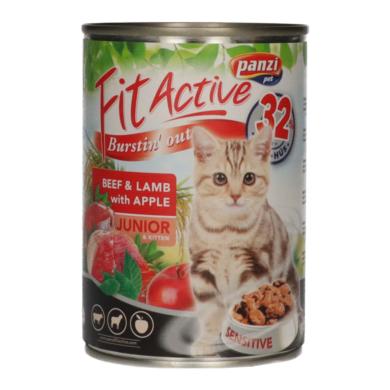 FitActive konzerv kölyökmacskáknak marhával, báránnyal és almával - 415 g