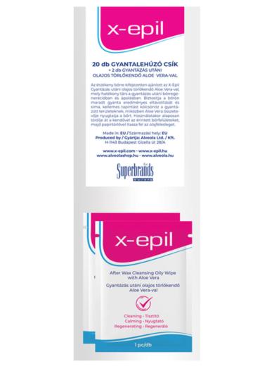 X-Epil lehúzható textilia - 20 db + 2 db Gyantalemosó törlőkendővel
