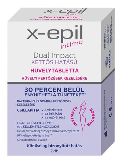 X-epil Intimo Dual Impact kettős hatású hüvelytabletta