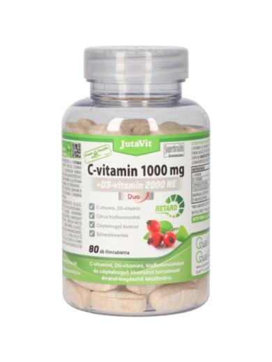 Jutavit Green & Health C-vitamin 1000 mg + D3- vitamin 2000 NE Duo étrend-kiegészítő filmtabletta