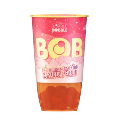 Bob Sakura Bubble Tea zöld tea barack- és licsilével, szőlőlét tartalmazó italgyöngyökkel