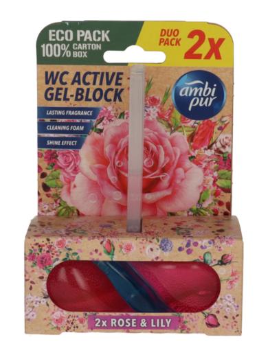 Ambi Pur Rose & Lily aktív WC illatosító 2x45g