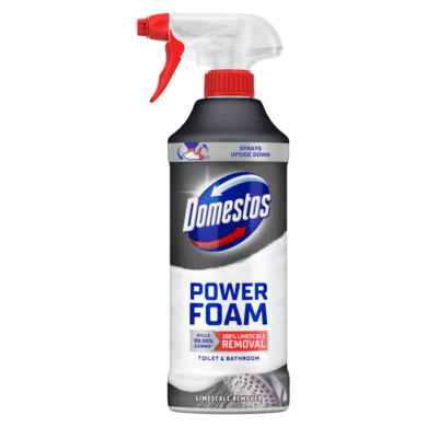 Domestos Power Foam WC és fürdőszoba tisztító hab, Limescale remover - 435 ml