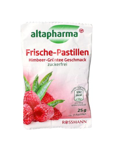 Altapharma málna-zöldtea ízű cukorka