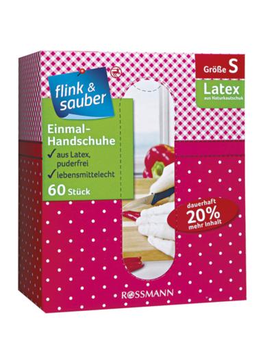 Flink & Sauber S Méret Egyszer Használatos Latex Gumikesztyű