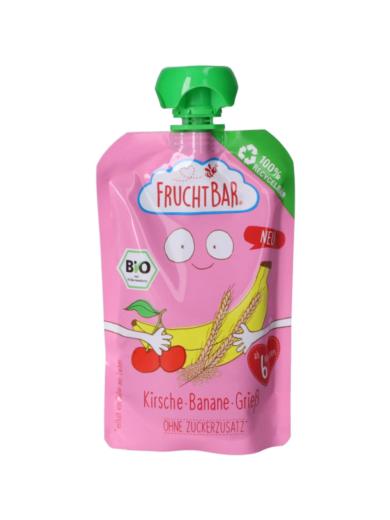 Fruchtbar bio gyümölcspüré csereresznye,banán, 6 hónapos kortól