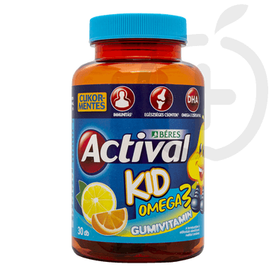 Béres Actival Kid Omega-3 Gumivitamin cukormentes gumitabletta étrend kiegészítő