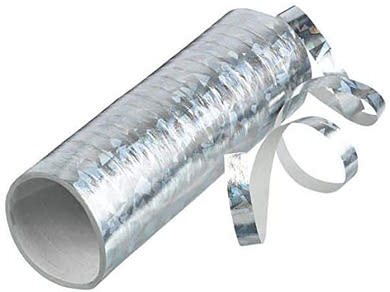 Amscan-Riethmüller szerpentin, ezüst, hologrammos, 0,7x400cm