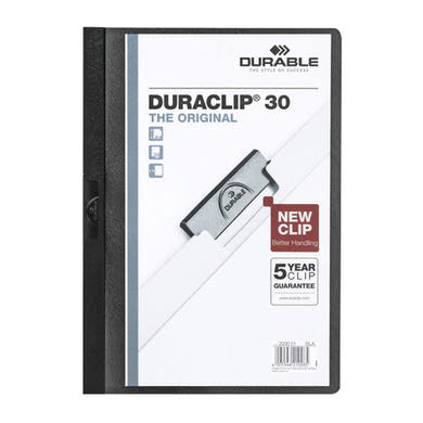 Durable Duraclip clip-mappa, 30 lapig, fekete