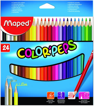 Maped színes ceruza 24 db, color peps, háromszögletű