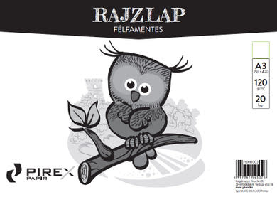 Rajzlap A/3, 120gr, 20lap Félfamentes