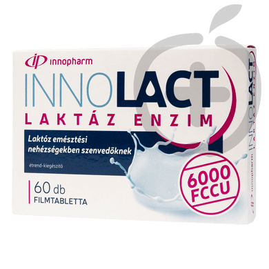 Innopharm Innolact Laktáz enzim 6000 FCCU étrend-kiegészítő filmtabletta