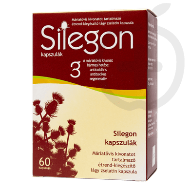 Silegon máriatövis kivonatot tartalmazó étrend-kiegészítő lágy zselatin kapszula