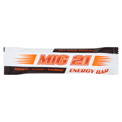 MIG 21 mogyorónugátos rúd koffeinnel és taurinnal tejes bevonatban