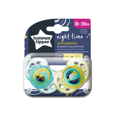 Tommee Tippee játszócumi 18-36 hó Night játszócumi